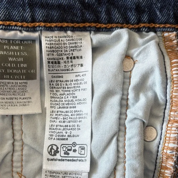 LEVI 501 Original Fit High-Rise Jean Shorts, Distressed, Bottom-Fly Stretch 26 - Picture 7 of 11